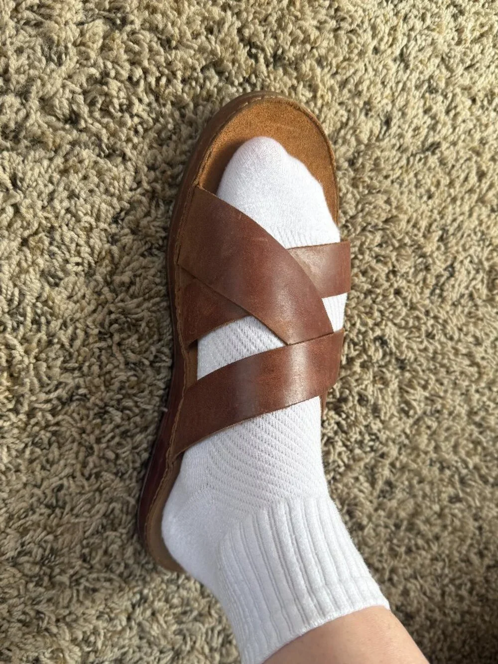 Chaco Wayfarer Leather Slide Sandal in Toffee, Size 11 Womens (but runs small)